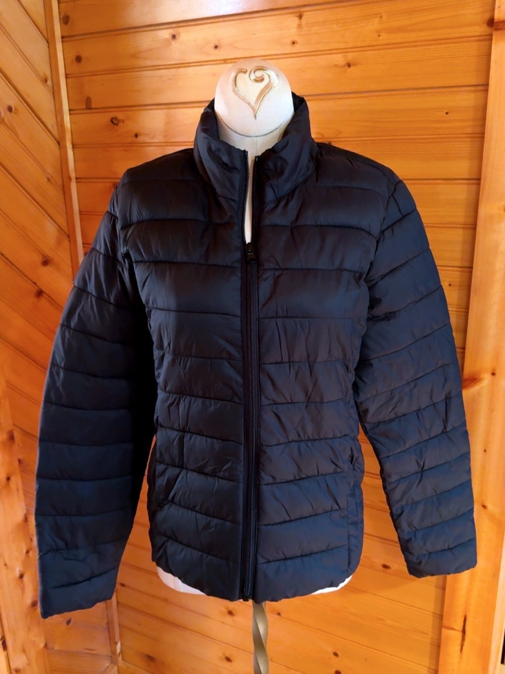 Love Tree Black Quilted Puffer Jacket Size XS Lightweight Zip-Up